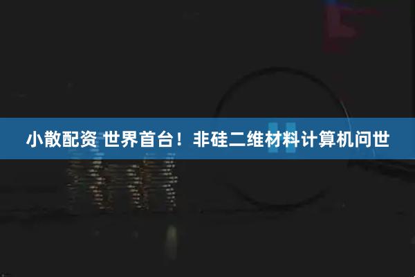 小散配资 世界首台！非硅二维材料计算机问世